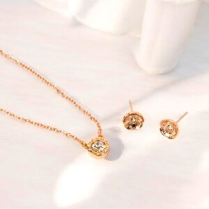 NWT Coach Tea Rose Necklace Set